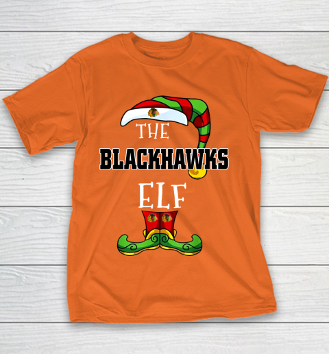 Chicago Blackhawks Christmas ELF Funny NHL Youth T-Shirt 4