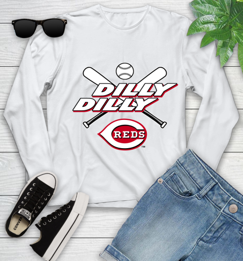 MLB Cincinnati Reds Dilly Dilly Baseball Sports Youth Long Sleeve