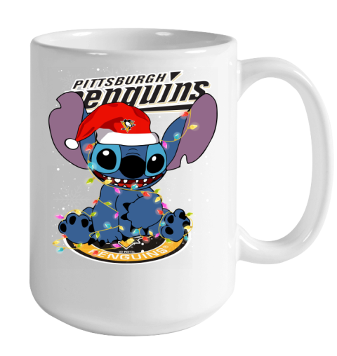 Pittsburgh Penguins NHL Hockey noel stitch Christmas Color Changing Mug 15oz 2