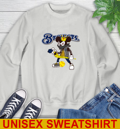 Milwaukee Brewers MLB Baseball Mickey Peace Sign Sports Sweatshirt 5