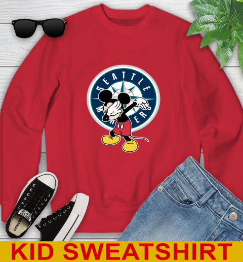 Seattle Mariners MLB Baseball Dabbing Mickey Disney Sports Youth Sweatshirt 8