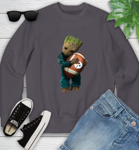 NFL Groot Guardians Of The Galaxy Football Sports Pittsburgh Steelers Youth Sweatshirt 6