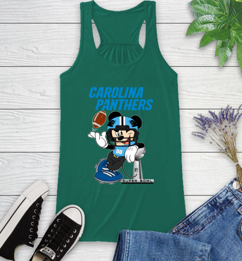 NFL Carolina Panthers Mickey Mouse Disney Super Bowl Football T Shirt Racerback Tank 7