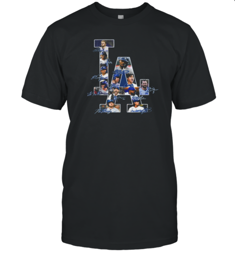 Los Angeles Dodgers name and signature LA Logo T-Shirt