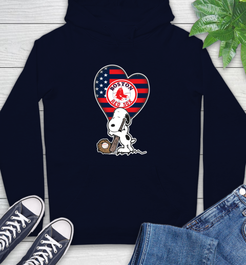 Boston Red Sox MLB Baseball The Peanuts Movie Adorable Snoopy Hoodie 4