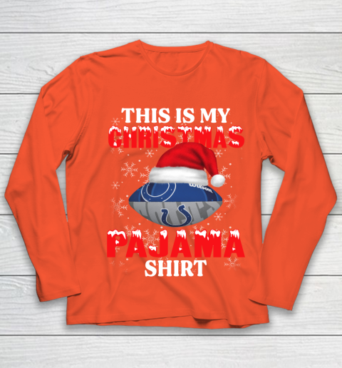 Indianapolis Colts This Is My Christmas Pajama Shirt NFL Youth Long Sleeve 3