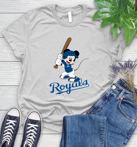 MLB Baseball Kansas City Royals Cheerful Mickey Mouse Shirt Women's T-Shirt 2