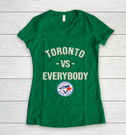 Toronto Blue Jays Vs Everybody Women's V-Neck T-Shirt 3