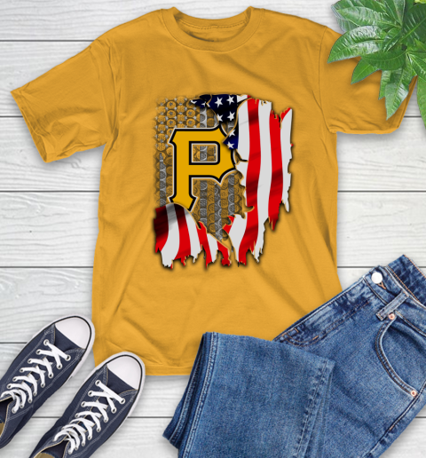 Pittsburgh Pirates MLB Baseball American Flag T Shirt Tee For Sports
