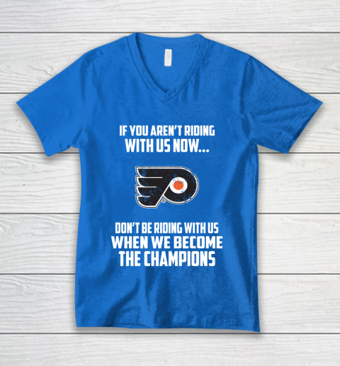 NHL Philadelphia Flyers Hockey We Become The Champions V-Neck T-Shirt 5