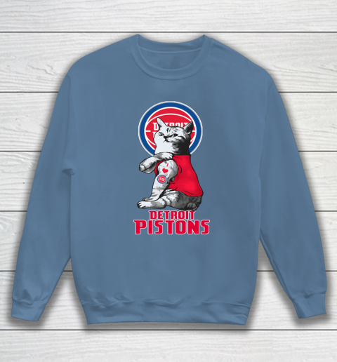 NBA Basketball My Cat Loves Detroit Pistons Sweatshirt 6