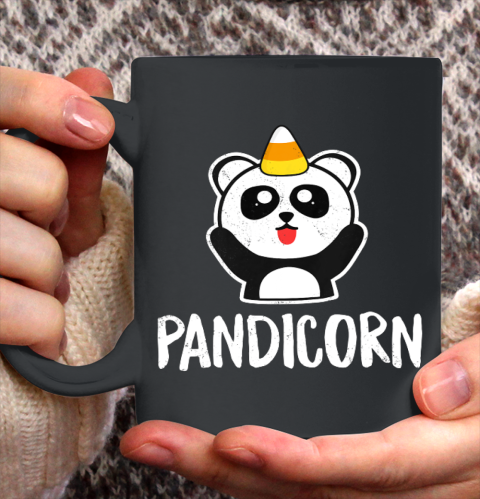 Pandicorn Funny Halloween T Shirt Panda Unicorn Candy Corn Ceramic Mug 11oz