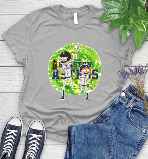 MLB Houston Astros Rick And Morty Commissioner's Trophy Baseball Sports Women's T-Shirt 5