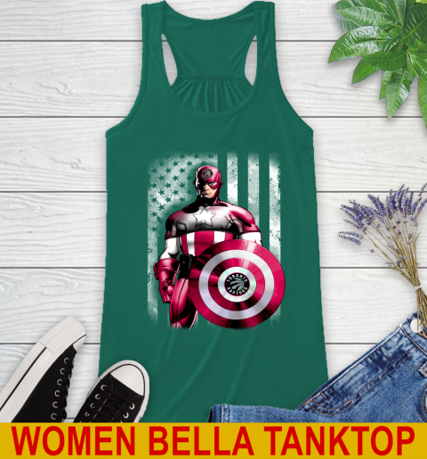 Toronto Raptors NBA Basketball Captain America Marvel Avengers American Flag Shirt Racerback Tank 5
