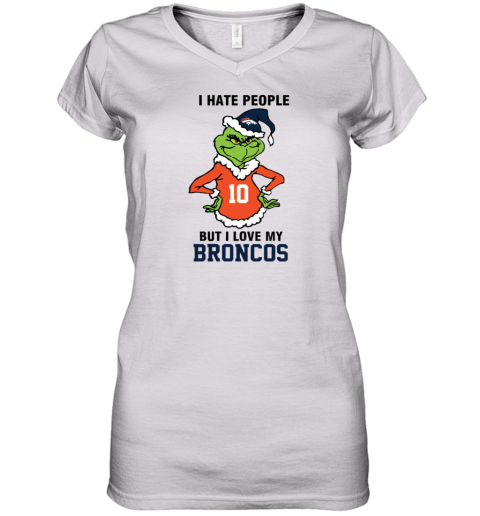 I Hate People But I Love My Broncos Denver Broncos NFL Teams Women's V-Neck T-Shirt