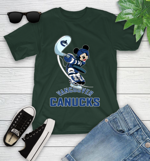 NHL Hockey Vancouver Canucks Cheerful Mickey Mouse Shirt Youth T-Shirt 5