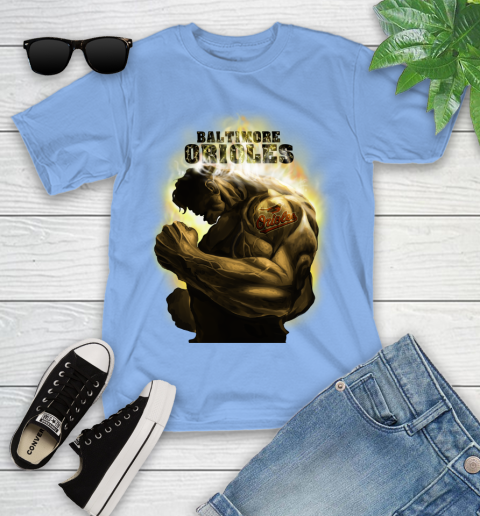 Baltimore Orioles MLB Baseball Hulk Marvel Avengers Sports Youth T-Shirt 15