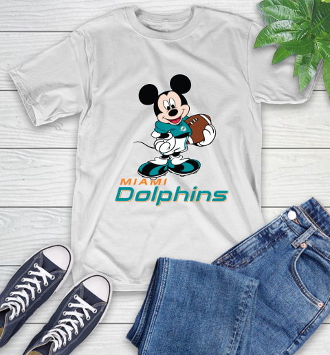 NFL Football Miami Dolphins Cheerful Mickey Mouse Shirt T-Shirt 2