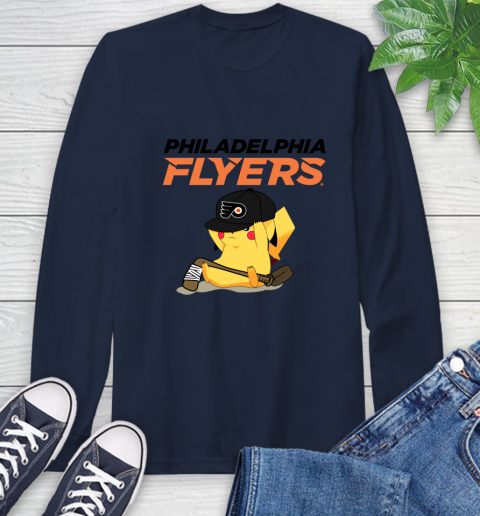 NHL Pikachu Hockey Sports Philadelphia Flyers Long Sleeve T-Shirt 4