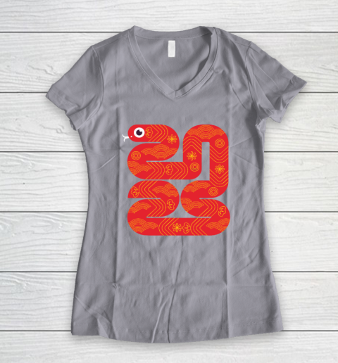 Lunar New Year 2025  Year of the Snake Women's V-Neck T-Shirt 2
