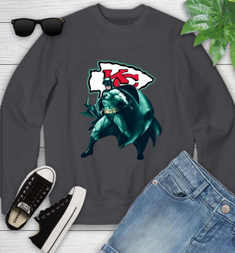 NFL Batman Football Sports Kansas City Chiefs Youth Sweatshirt 6