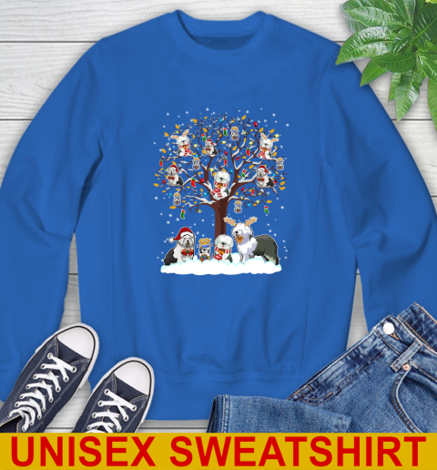 Old english Sheep dog dog pet lover light christmas tree shirt 35