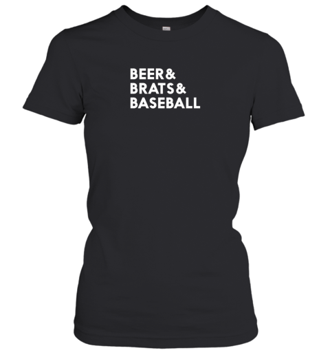 Beer Brats Baseball Summer Ampersand List Women's T-Shirt