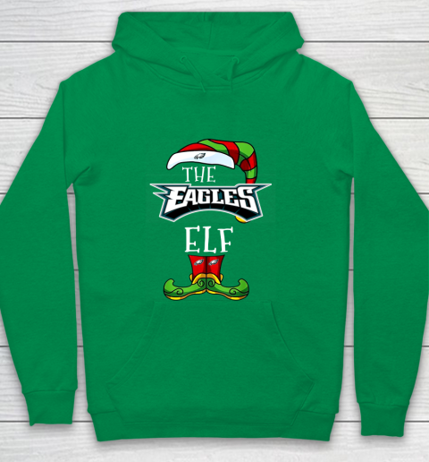 Philadelphia Eagles Christmas ELF Funny NFL Youth Hoodie 4