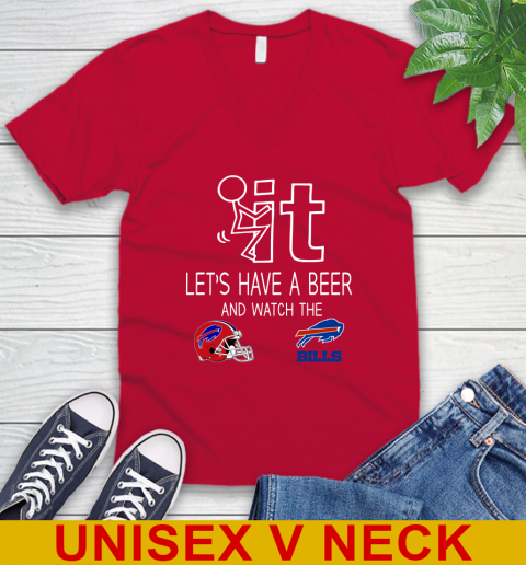 Buffalo Bills Football NFL Let's Have A Beer And Watch Your Team Sports V-Neck T-Shirt 6