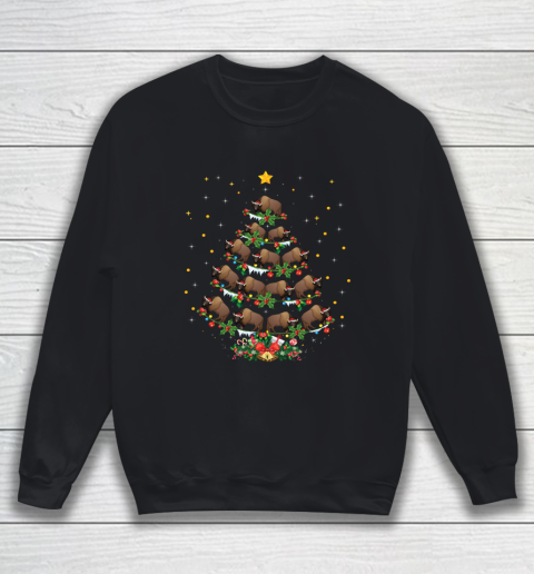 Funny Santa Bison Xmas Gift Bison Christmas Tree Sweatshirt