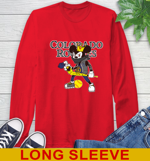 Colorado Rockies MLB Baseball Mickey Peace Sign Sports Long Sleeve T-Shirt 10