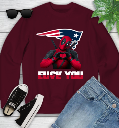 NHL New England Patriots Deadpool Love You Fuck You Football Sports Youth Sweatshirt 4
