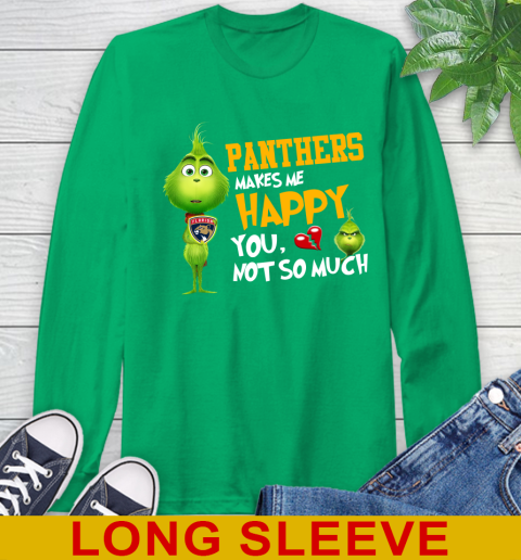 NHL Florida Panthers Makes Me Happy You Not So Much Grinch Hockey Sports Long Sleeve T-Shirt 8