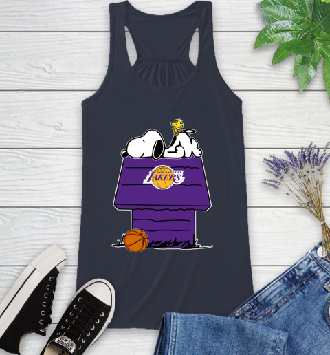 Los Angeles Lakers NBA Basketball Snoopy Woodstock The Peanuts Movie Racerback Tank 12