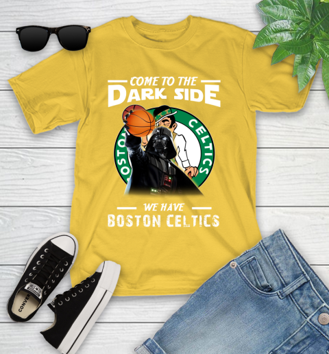 NBA Come To The Dark Side We Have Boston Celtics Star Wars Darth Vader Basketball Youth T-Shirt 10