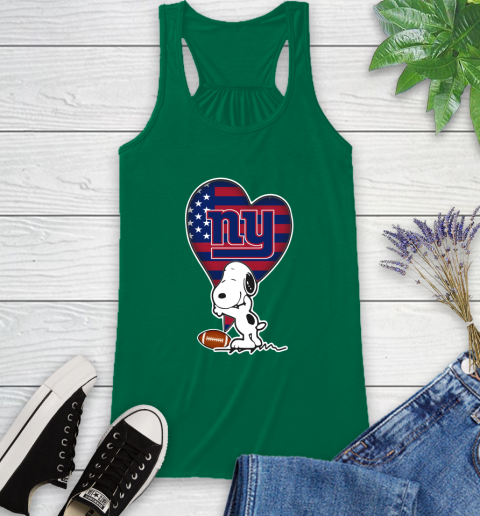 New York Giants NFL Football The Peanuts Movie Adorable Snoopy Racerback Tank 7