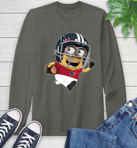 NFL Houston Texans Minions Disney Football Sports Long Sleeve T-Shirt 8