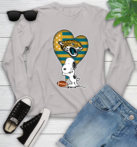 Jacksonville Jaguars NFL Football The Peanuts Movie Adorable Snoopy Youth Long Sleeve 12