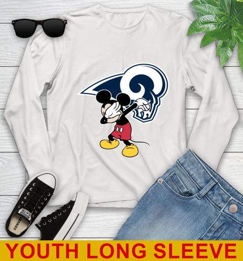 Los Angeles Rams NFL Football Dabbing Mickey Disney Sports Youth Long Sleeve 12