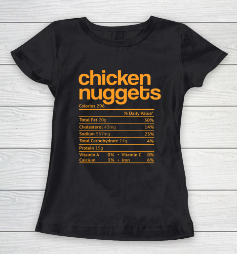 Chicken Nuggets Nutrition Facts Funny Thanksgiving Christmas Women's T-Shirt