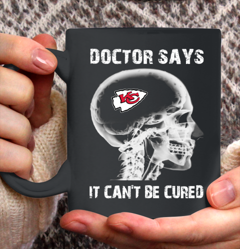 NFL Kansas City Chiefs Football Skull It Can't Be Cured Shirt Ceramic Mug 11oz