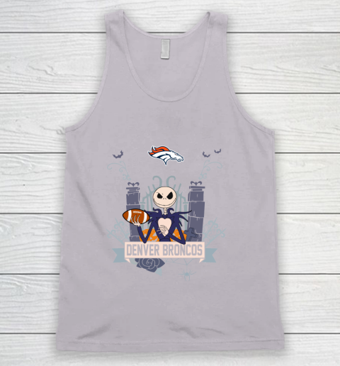 NFL Denver Broncos Football Jack Skellington Halloween Tank Top 3
