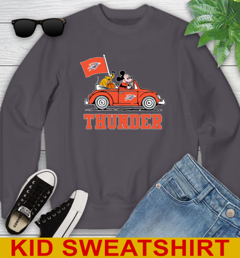 NBA Basketball Oklahoma City Thunder Pluto Mickey Driving Disney Shirt Youth Sweatshirt 6