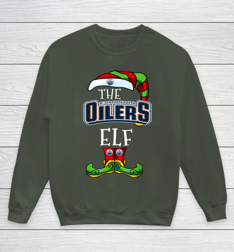 Edmonton Oilers Christmas ELF Funny NHL Youth Sweatshirt 8