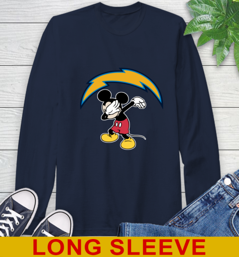 San Diego Chargers NFL Football Dabbing Mickey Disney Sports Long Sleeve T-Shirt 4