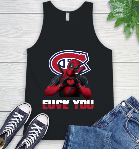 NHL Montreal Canadiens Deadpool Love You Fuck You Hockey Sports Tank Top