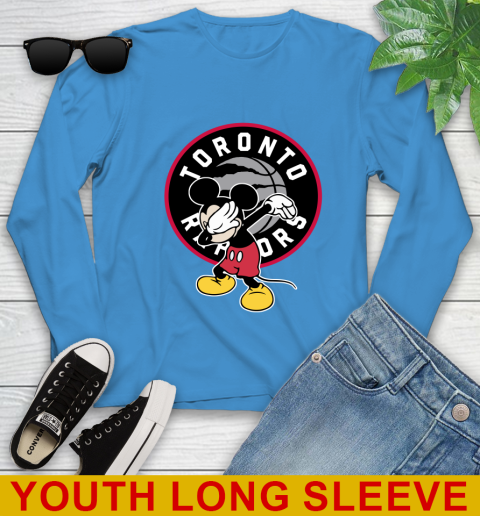 Toronto Raptors NBA Basketball Dabbing Mickey Disney Sports Youth Long Sleeve 8