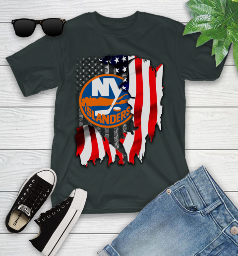 New York Islanders NHL Hockey American Flag Youth T-Shirt 6