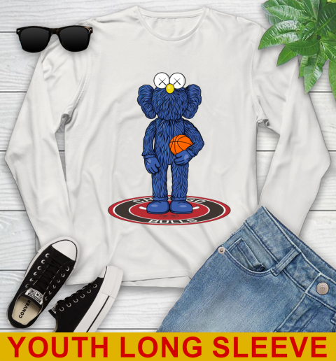 NBA Basketball Chicago Bulls Kaws Bff Blue Figure Shirt Youth Long Sleeve 12