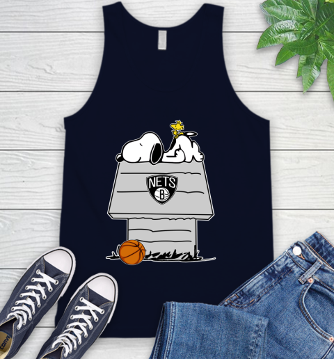 Brooklyn Nets NBA Basketball Snoopy Woodstock The Peanuts Movie Tank Top 3